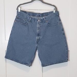 Levi's Size 38 550 Relaxed Fit Shorts Blue Jean Denim High Waisted